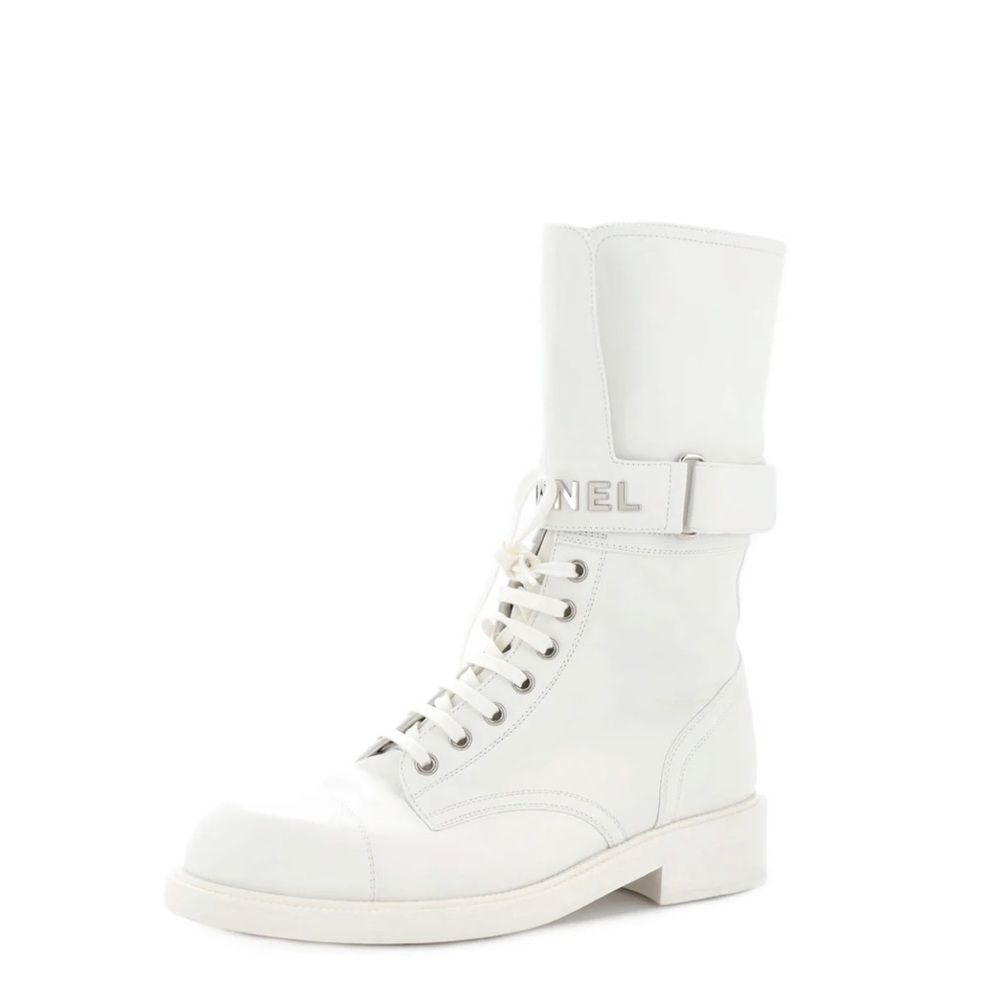 CHANEL Paradise Lace Up Buckle Boots Sz. 37